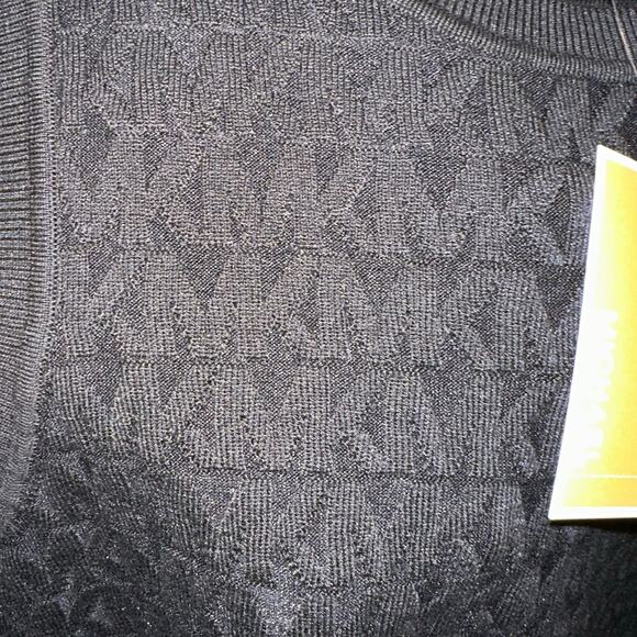 NWT Michael Kors Women’s Sz Sm & Med Black Sweater Vest Gold Logo Buttons K626 - Picture 6 of 14